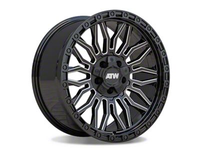 ATW Off-Road Wheels Nile Gloss Black with Milled Spokes Wheel; 17x9 (20-24 Jeep Gladiator JT)