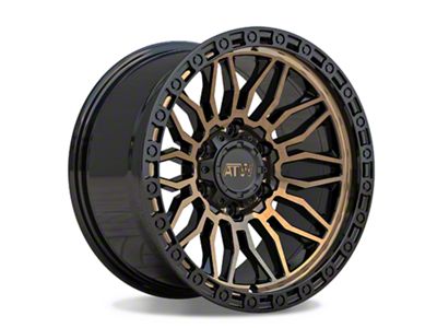 ATW Off-Road Wheels Nile Satin Black with Machined Bronze Face Wheel; 17x9; 0mm Offset (20-24 Jeep Gladiator JT)