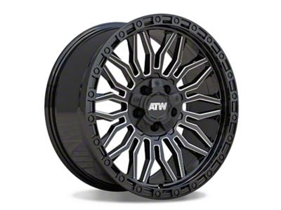 ATW Off-Road Wheels Nile Gloss Black with Milled Spokes Wheel; 17x9 (07-18 Jeep Wrangler JK)