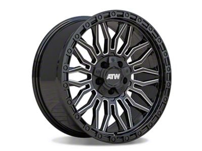 ATW Off-Road Wheels Nile Gloss Black with Milled Spokes Wheel; 17x9; -12mm Offset (07-18 Jeep Wrangler JK)