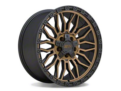 ATW Off-Road Wheels Nile Satin Black with Machined Bronze Face Wheel; 17x9; -12mm Offset (07-18 Jeep Wrangler JK)