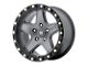 ATX Series Ravine Matte Gray with Black Reinforcing Ring Wheel; 17x8.5; 10mm Offset (99-04 Jeep Grand Cherokee WJ)