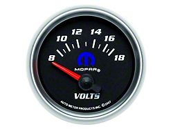 Auto Meter Voltmeter Gauge with MOPAR Logo; Electrical (Universal; Some Adaptation May Be Required)