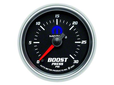 Auto Meter Boost Gauge with MOPAR Logo; Digital Stepper Motor (Universal; Some Adaptation May Be Required)