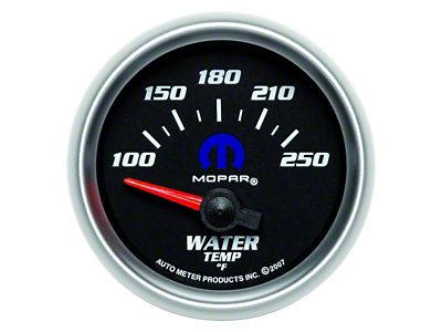 Auto Meter MOPAR Series 2-1/16-Inch Water Temperature Gauge; 100-250 Fahrenheit (Universal; Some Adaptation May Be Required)