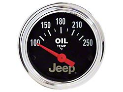 Auto Meter Jeep Series 2-1/16-Inch Oil Temperature Gauge; 100-250 Fahrenheit (Universal; Some Adaptation May Be Required)