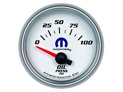 Auto Meter Oil Pressure Gauge with MOPAR Logo; Electrical (Universal; Some Adaptation May Be Required)