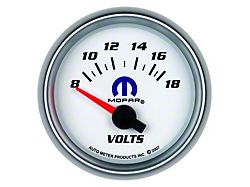 Auto Meter MOPAR Series 2-1/16-Inch Voltmeter Gauge; 8-18V (Universal; Some Adaptation May Be Required)