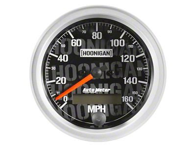 Auto Meter Hoonigan Series 3-3/8-Inch Programmable Speedometer; 0-160 MPH (Universal; Some Adaptation May Be Required)