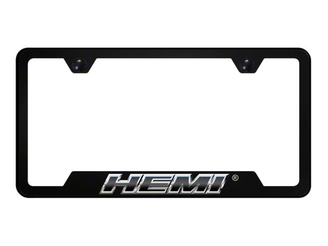 Autogold HEMI Slant Notched License Plate Frame; Chrome (Universal; Some Adaptation May Be Required)