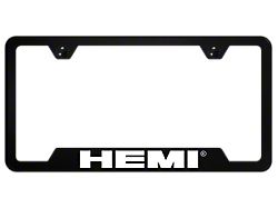 Autogold HEMI Notched License Plate Frame; White (Universal; Some Adaptation May Be Required)