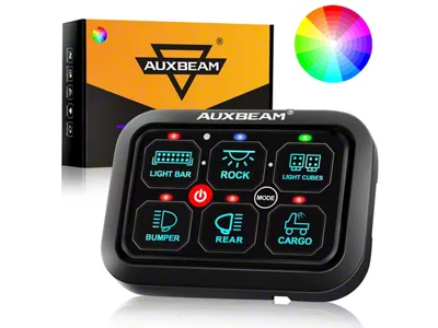 Auxbeam RA60 Series RGB 6-Gang Multifunction Switch Panel (Universal; Some Adaptation May Be Required)