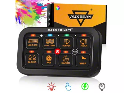 Auxbeam RA80 Series RGB 8-Gang Multifunction Switch Panel (Universal; Some Adaptation May Be Required)