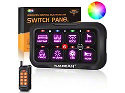 Auxbeam RC-800 Series RGB 8-Gang Multifunction Switch Panel with Remote Control (Universal; Some Adaptation May Be Required)