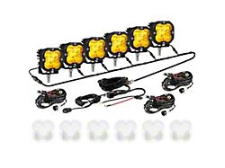 Auxbeam XP-ULTRA Series 3-Inch LED Pod Lights with 6-Pod Wiring Harness; Amber/White Combo Beam; Set of 6 (Universal; Some Adaptation May Be Required)