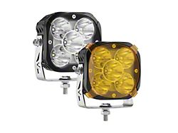 Auxbeam XP-ULTRA Series 4.50-Inch LED Pod Lights with Amber Backlight and 8-Pod Wiring Harness; Spot Beam; Set of 8 (Universal; Some Adaptation May Be Required)