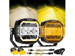 Auxbeam XP-UTLRA Series 5-Inch Side Shooter White DRL and Amber Turn Signal LED Pod Lights; Set of 2 (Universal; Some Adaptation May Be Required)