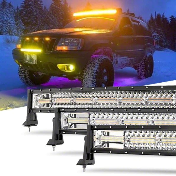 Auxbeam Tacoma Inch Curved Led Light Bar White And Amber Zd