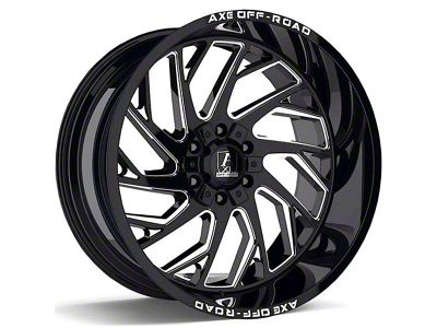 Axe Wheels Zeus Gloss Black Milled 6-Lug Wheel; 20x12; -44mm Offset (03-09 4Runner)