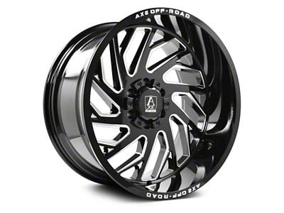 Axe Wheels Zeus Gloss Black Milled 6-Lug Wheel; 20x12; -44mm Offset (04-15 Titan)