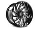 Axe Wheels Zeus Gloss Black Milled 6-Lug Wheel; 22x12; -44mm Offset (10-24 4Runner)