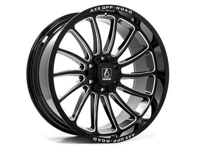 Axe Wheels Chronus Gloss Black Milled 6-Lug Wheel; 22x12; -44mm Offset (22-24 Bronco Raptor)