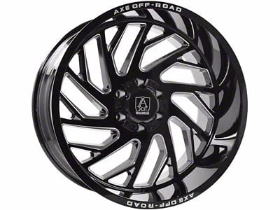 Axe Wheels Zeus Gloss Black Milled 6-Lug Wheel; 20x12; -44mm Offset (22-24 Bronco Raptor)