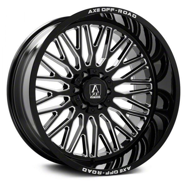 Axe Wheels Jeep Wrangler Kratos Gloss Black Milled Wheel 22x12 44mm