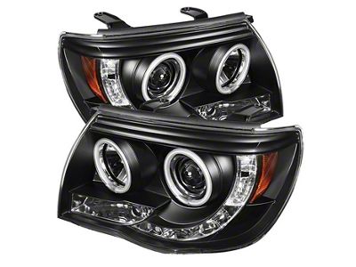 CCFL Halo Projector Headlights; Black Housing; Clear Lens (05-11 Tacoma)