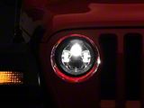 Raxiom Axial Series 7-Inch LED Daymaker Headlights; Chrome Housing; Clear Lens (20-25 Jeep Gladiator JT)