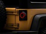 Raxiom Axial Series Halo LED Tail Lights; Black Housing; Clear Lens (07-18 Jeep Wrangler JK)