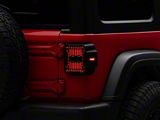 Raxiom Axial Series Linear LED Tail Lights; Black Housing; Smoked Lens (18-24 Jeep Wrangler JL w/ Factory Halogen Tail Lights & w/o Blind Spot Detection)