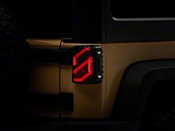 Raxiom Axial Series Trident LED Tail Lights; Black Housing; Smoked Lens (07-18 Jeep Wrangler JK)