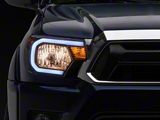 Raxiom Axial Series Headlights with Sequential LED Bar; Black Housing; Clear Lens (12-15 Tacoma)