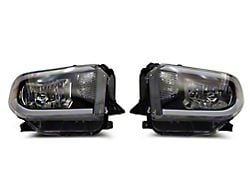 Raxiom Axial Series Headlights with LED Bar; Black Housing; Clear Lens (14-21 Tundra w/ Factory Halogen Headlights)