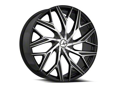 Azara AZA-527 Gloss Black and Machined 6-Lug Wheel; 22x9.5; 22mm Offset (10-24 4Runner)