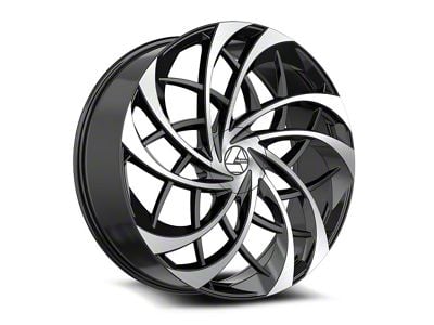 Azara AZA-540 Gloss Black and Machined 6-Lug Wheel; 22x9.5; 22mm Offset (03-09 4Runner)