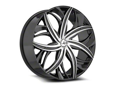 Azara AZA-541 Gloss Black and Machined 6-Lug Wheel; 22x9.5; 22mm Offset (10-24 4Runner)