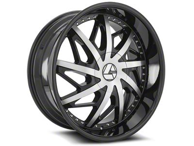 Azara AZA-510 Gloss Black and Machined 5-Lug Wheel; 22x8.5; 38mm Offset (21-24 Bronco Sport)