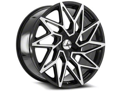 Azara AZA-511 Gloss Black and Machined 5-Lug Wheel; 22x8.5; 38mm Offset (21-24 Bronco Sport)