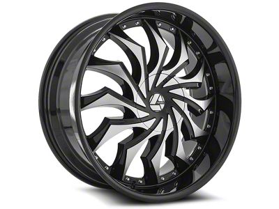 Azara AZA-515 Gloss Black and Machined 5-Lug Wheel; 22x8.5; 38mm Offset (21-24 Bronco Sport)