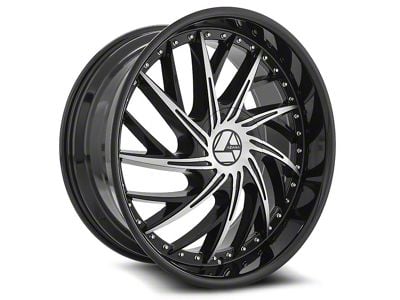 Azara AZA-516 Gloss Black and Machined 5-Lug Wheel; 20x8.5; 35mm Offset (21-24 Bronco Sport)