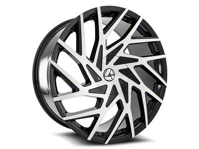 Azara AZA-518 Gloss Black and Machined 5-Lug Wheel; 22x8.5; 38mm Offset (21-24 Bronco Sport)