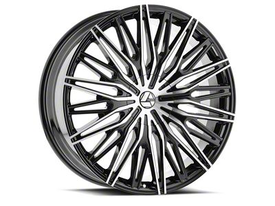 Azara AZA-522 Gloss Black and Machined 5-Lug Wheel; 22x8.5; 38mm Offset (21-24 Bronco Sport)