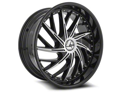 Azara AZA-516 Gloss Black and Machined Wheel; 20x8.5; 35mm Offset (14-23 Jeep Cherokee KL)