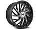 Azara AZA-516 Gloss Black and Machined Wheel; 22x8.5; 38mm Offset (84-01 Jeep Cherokee XJ)