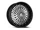 Azara AZA-526 Gloss Black and Machined Wheel; 18x8; 35mm Offset (84-01 Jeep Cherokee XJ)