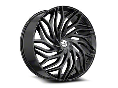 Azara AZA-537 Gloss Black Wheel; 22x8.5; 38mm Offset (84-01 Jeep Cherokee XJ)