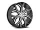 Azara AZA-541 Gloss Black and Machined Wheel; 18x8; 35mm Offset (84-01 Jeep Cherokee XJ)