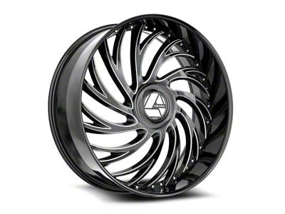 Azara AZX-101 Gloss Black and Milled Wheel; 20x8.5; 35mm Offset (84-01 Jeep Cherokee XJ)